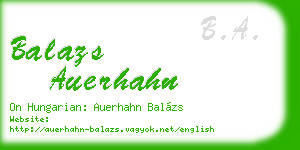 balazs auerhahn business card